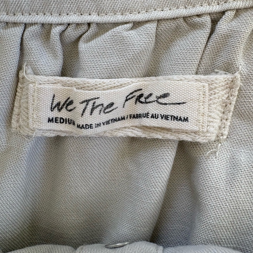 Free Palm Desert Button-Up Top Denim Crop Medium - Picture 5 of 10